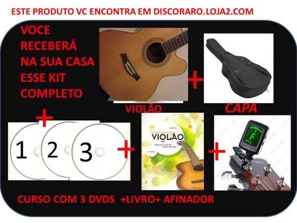 VIOLÃO+CURSO EM DVD+CAPA+AFINADOR+LIVRO